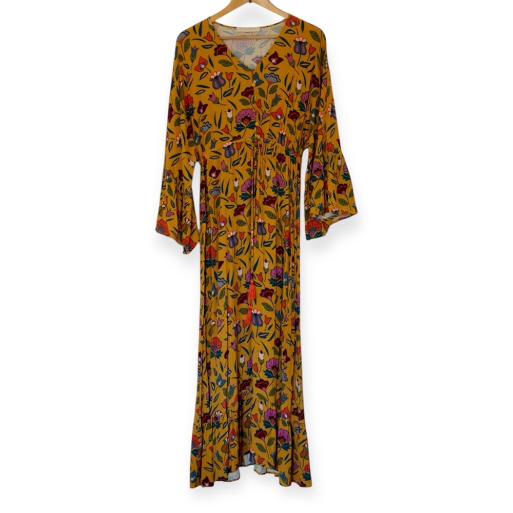 B.YELLOWTAIL Floral Wing Sleeve Dress (L)